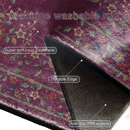 Tapis pliable d'intérieur/extérieur à motif floral rétro