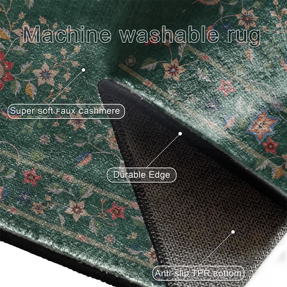 Tapis pliable d'intérieur/extérieur à motif floral rétro