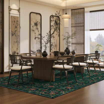 Tapis pliable d'intérieur/extérieur à motif floral rétro