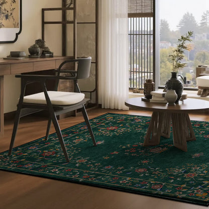 Tapis pliable d'intérieur/extérieur à motif floral rétro