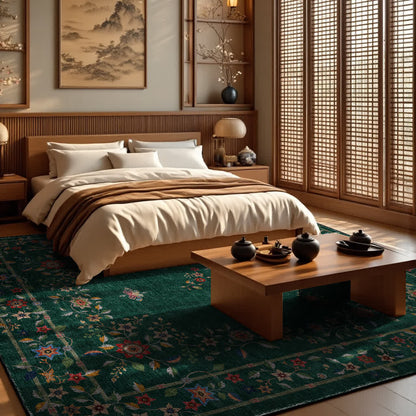 Tapis pliable d'intérieur/extérieur à motif floral rétro
