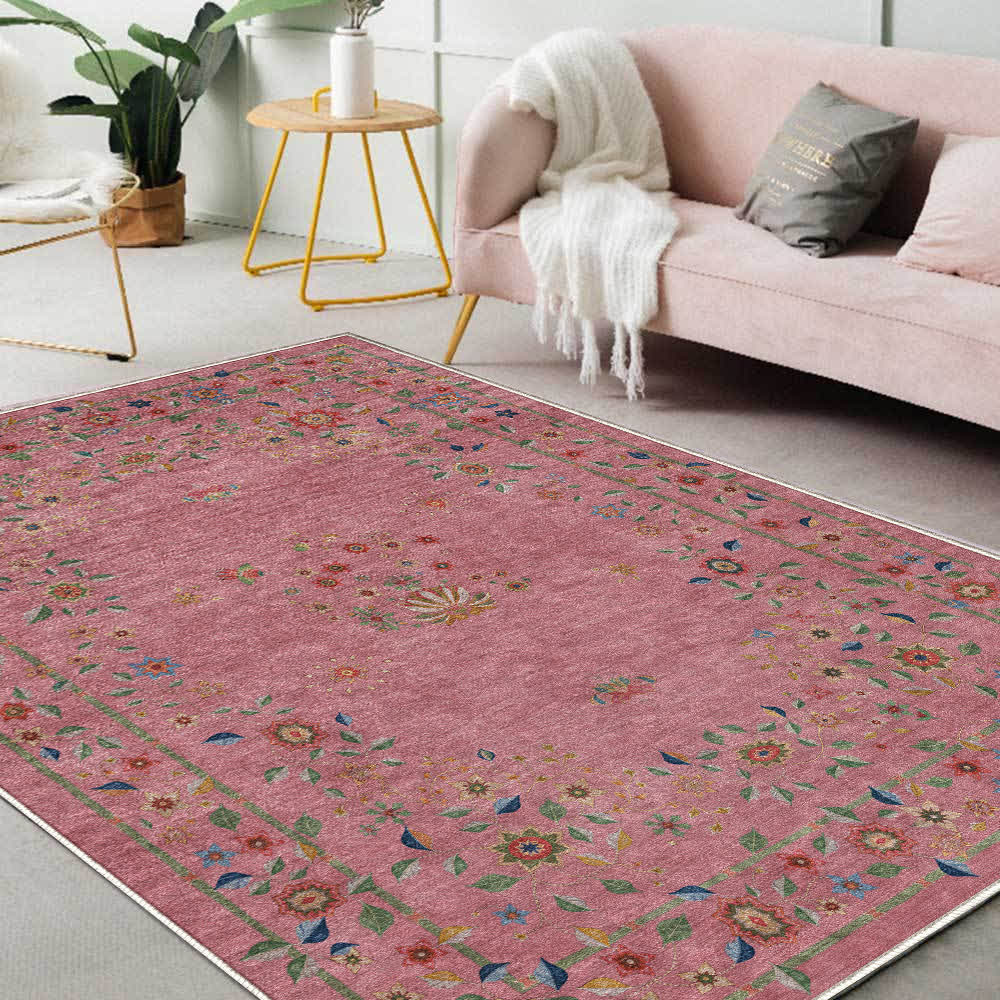 Tapis pliable d'intérieur/extérieur à motif floral rétro