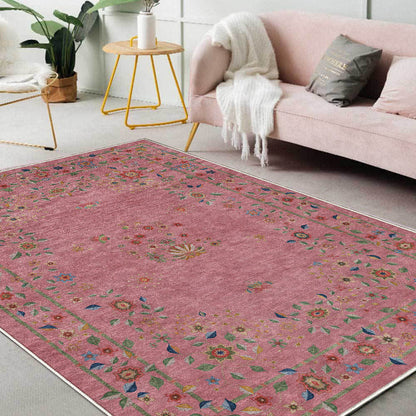 Tapis pliable d'intérieur/extérieur à motif floral rétro