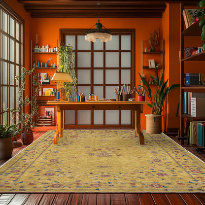 Tapis pliable d'intérieur/extérieur à motif floral rétro