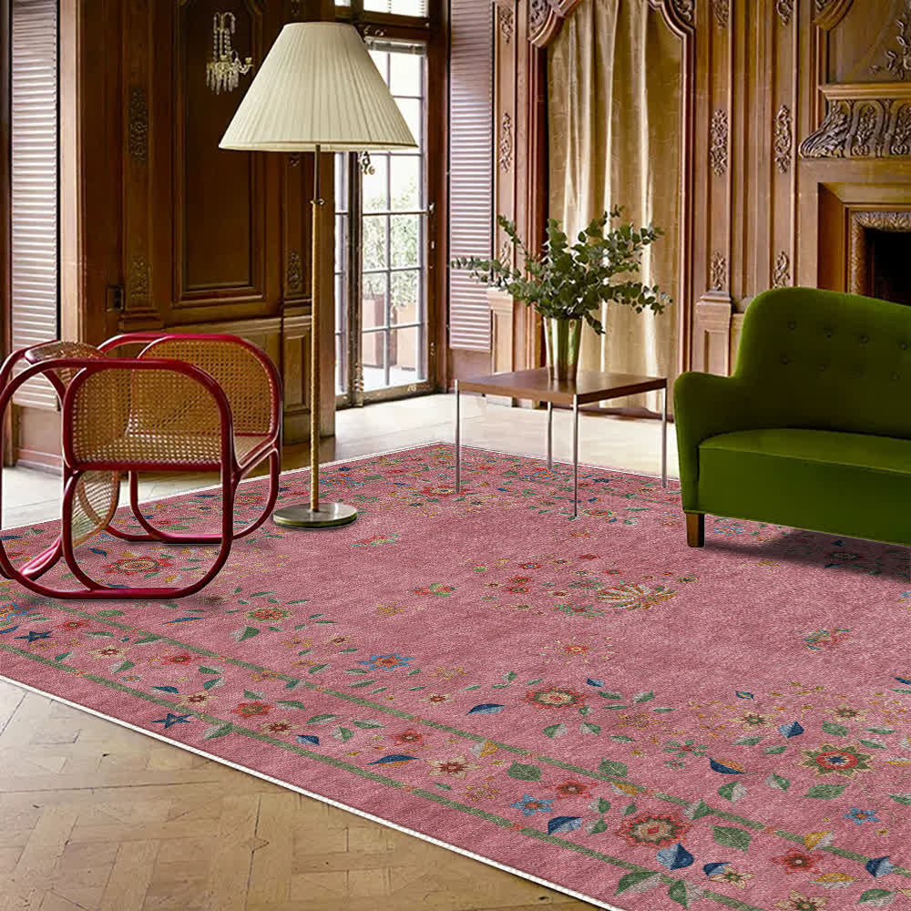 Tapis pliable d'intérieur/extérieur à motif floral rétro