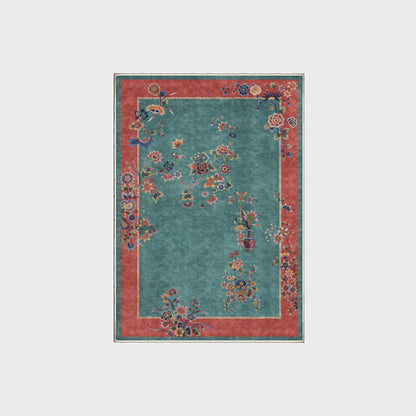 Tapis antidérapant d'intérieur et d'extérieur à motif floral