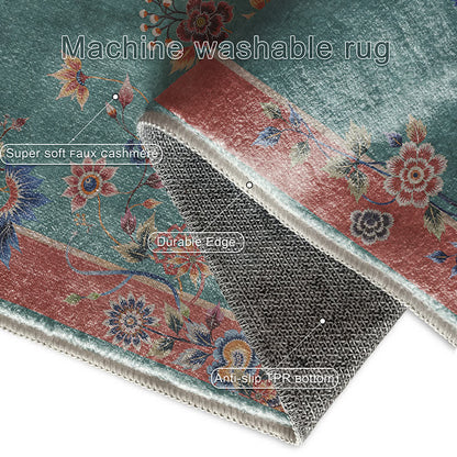 Tapis antidérapant d'intérieur et d'extérieur à motif floral
