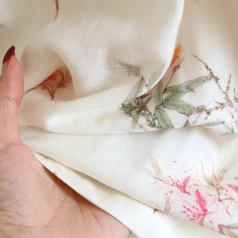 Chemise de nuit sans manches en fibre de bambou à motif floral