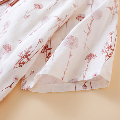 Chemise de nuit en gaze de coton fleurie
