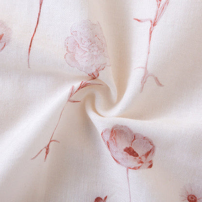 Chemise de nuit en gaze de coton fleurie