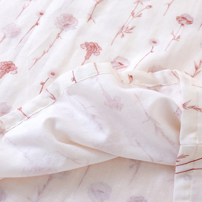 Chemise de nuit en gaze de coton fleurie