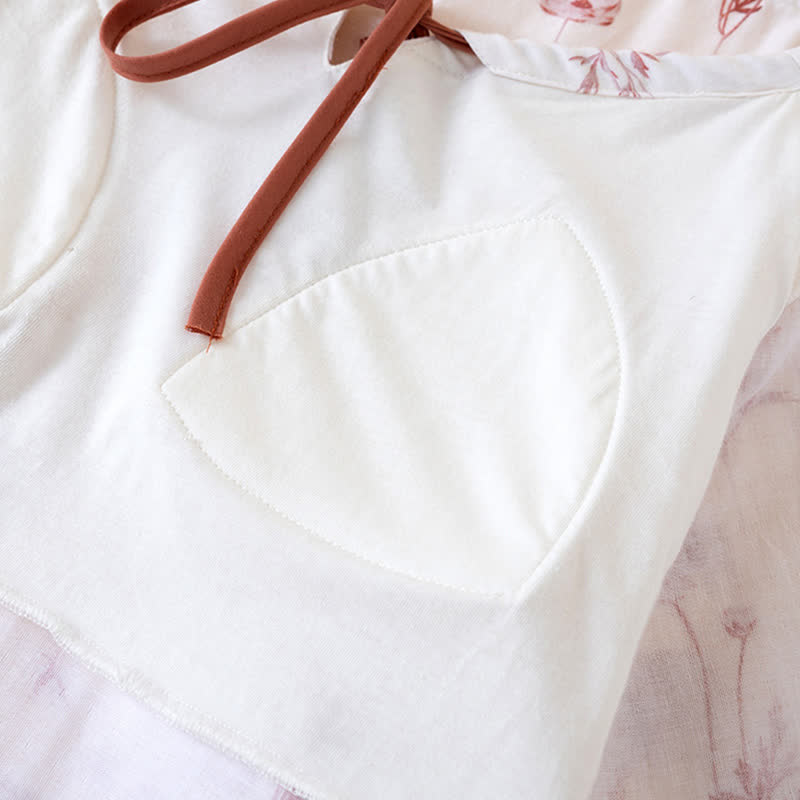 Chemise de nuit en gaze de coton fleurie