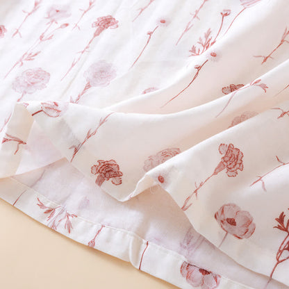 Chemise de nuit en gaze de coton fleurie