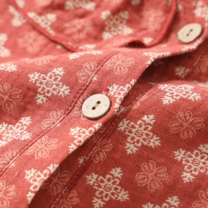 Chemise de nuit rétro en gaze de coton jacquard