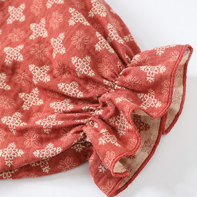 Chemise de nuit rétro en gaze de coton jacquard