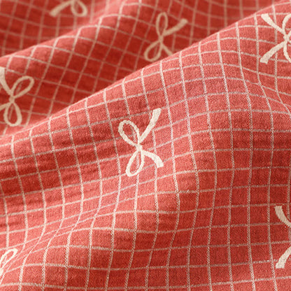 Chemise de nuit en gaze de coton jacquard à motif nœud