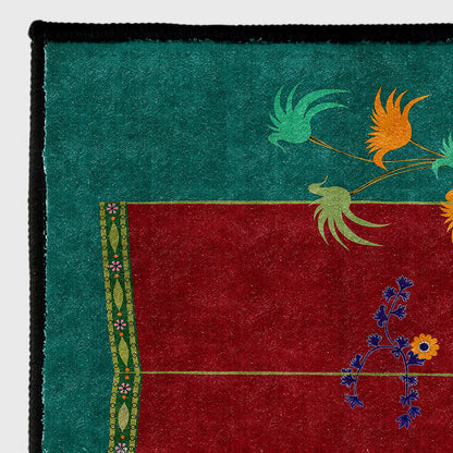Tapis antidérapant d'intérieur/extérieur à motif floral rétro