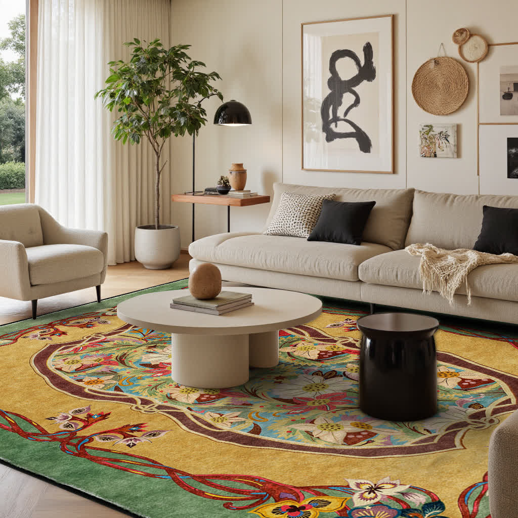 Tapis antidérapant pour l'intérieur et l'extérieur de style pastoral