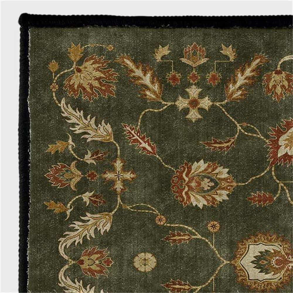 Tapis antidérapant d'intérieur/extérieur à motif floral cachemire