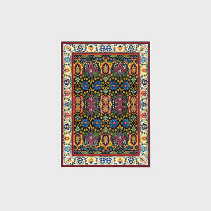 Tapis d'intérieur et d'extérieur coloré à motif floral de style bohème
