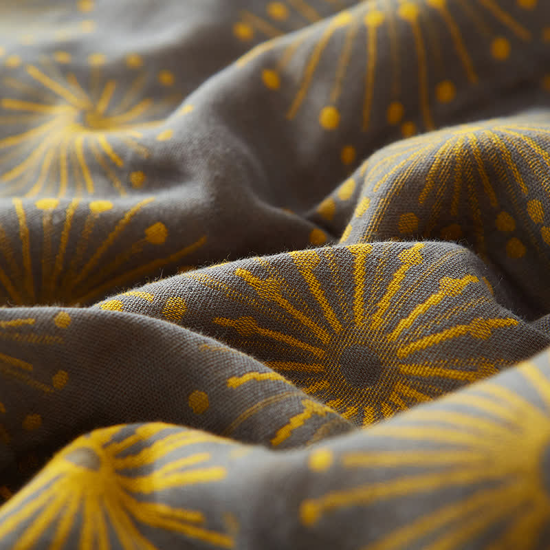 Couverture d'été en gaze de coton teintée en fil, motif feux d'artifice vintage