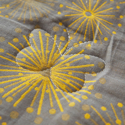 Couverture d'été en gaze de coton teintée en fil, motif feux d'artifice vintage
