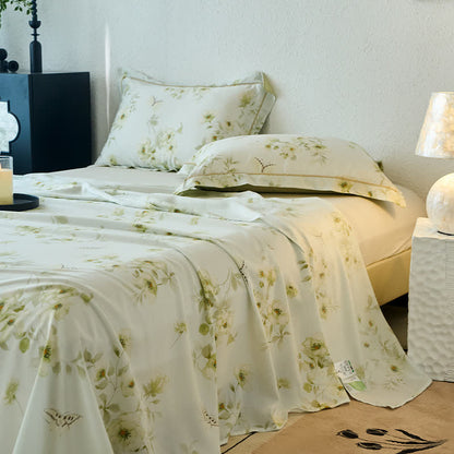Couverture d'été douce et soyeuse avec motif floral papillon
