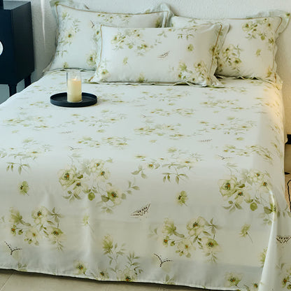 Couverture d'été douce et soyeuse avec motif floral papillon