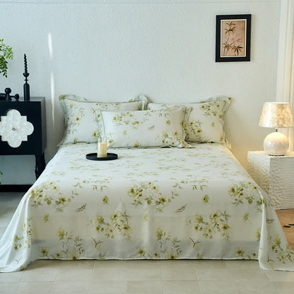 Couverture d'été douce et soyeuse avec motif floral papillon