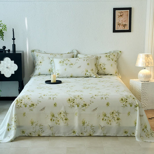 Couverture d'été douce et soyeuse avec motif floral papillon