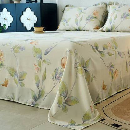 Couverture d'été douce et soyeuse avec un motif floral discret