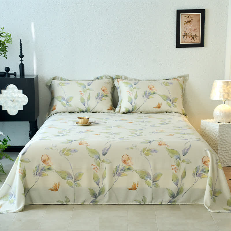 Couverture d'été douce et soyeuse avec un motif floral discret