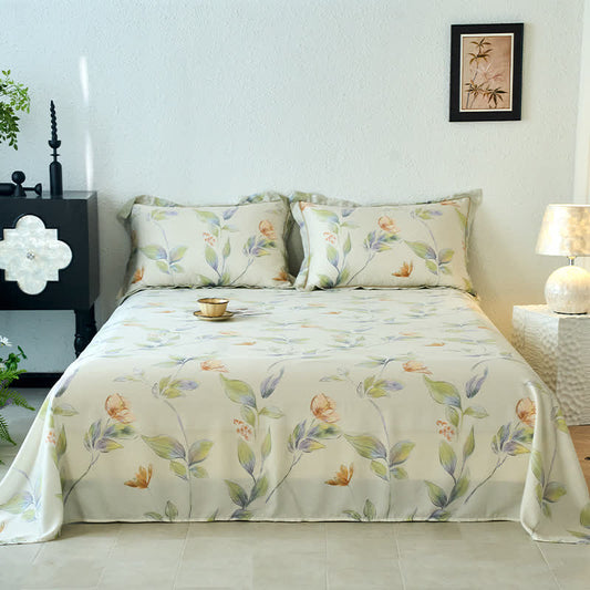 Couverture d'été douce et soyeuse avec un motif floral discret
