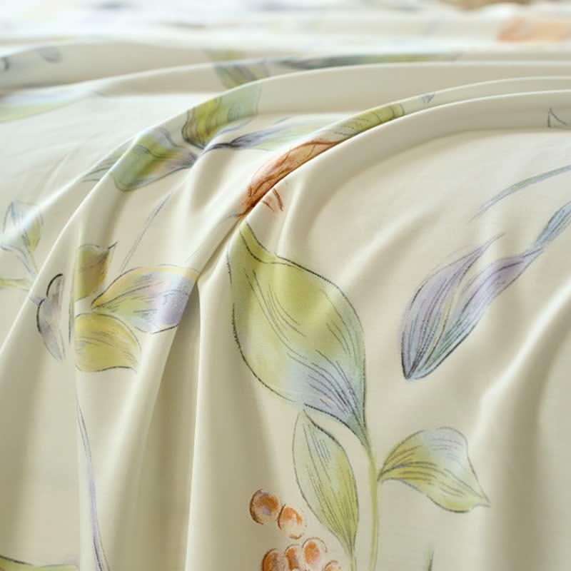 Couverture d'été douce et soyeuse avec un motif floral discret