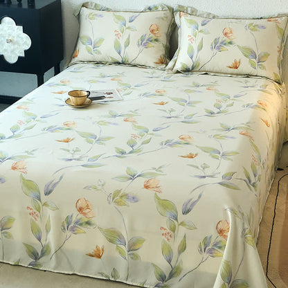 Couverture d'été douce et soyeuse avec un motif floral discret