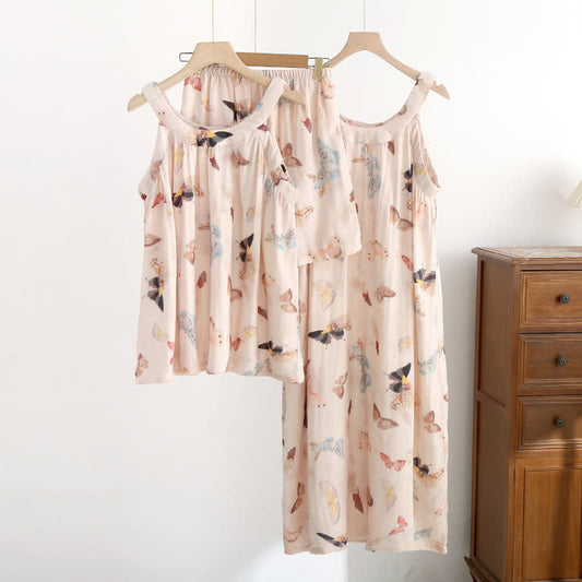 Chemise de nuit à imprimé papillon vintage