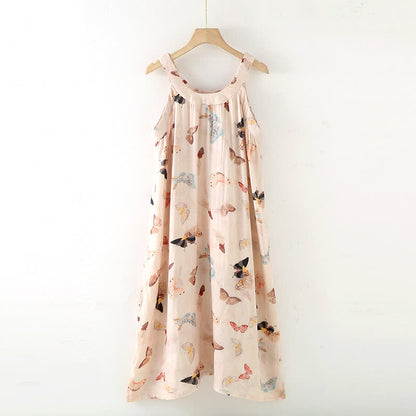 Chemise de nuit à imprimé papillon vintage