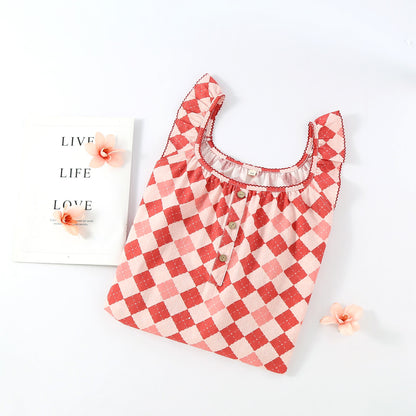 Jolie chemise de nuit en gaze de coton à motif losanges
