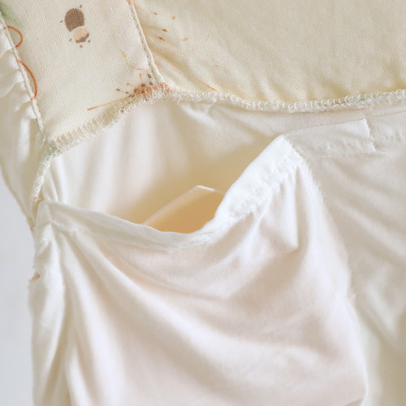 Ensemble de vêtements d'intérieur rembourrés avec volants floraux et papillons