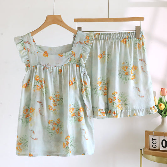 Ensemble de vêtements d'intérieur rembourrés avec caraco et volants
