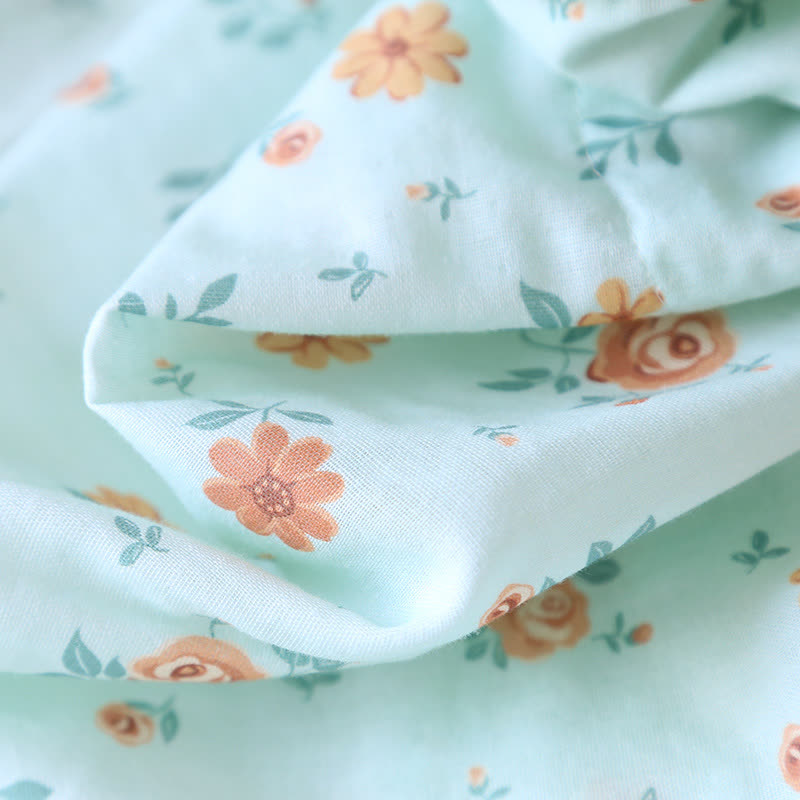 Ensemble pyjama rustique en double gaze de coton à motif floral
