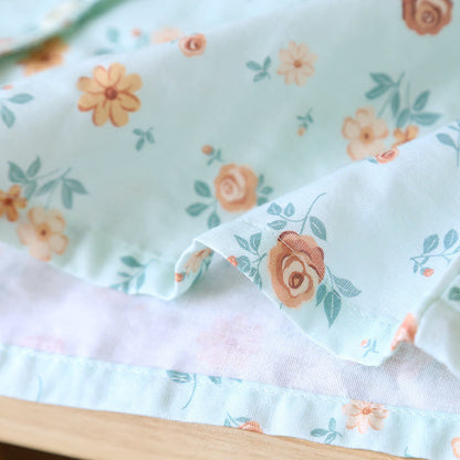 Ensemble pyjama rustique en double gaze de coton à motif floral