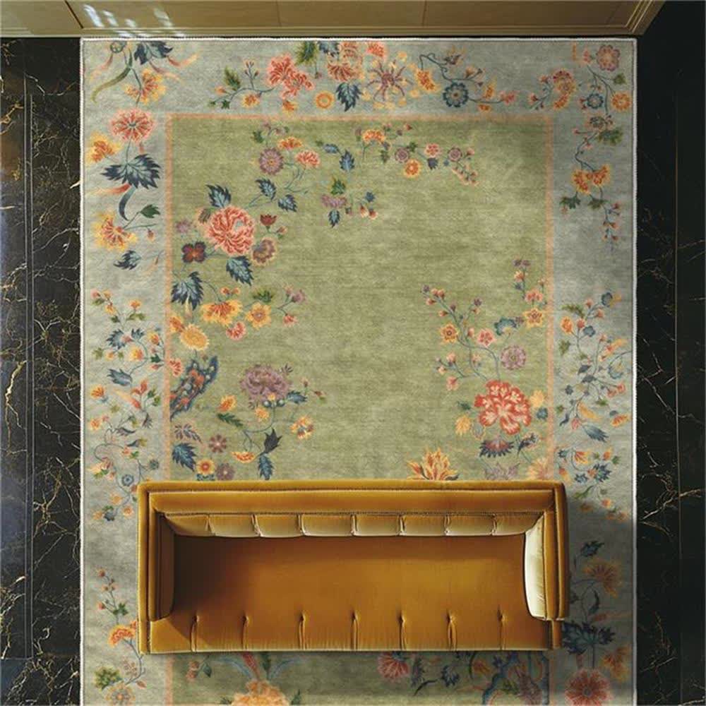 Tapis antidérapant à motifs floraux pour l'intérieur et l'extérieur
