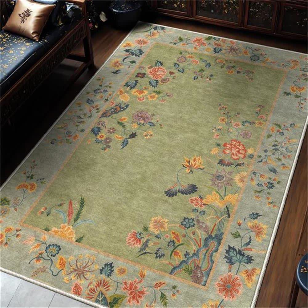 Tapis antidérapant à motifs floraux pour l'intérieur et l'extérieur