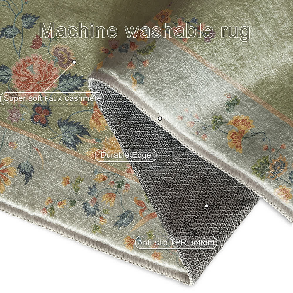 Tapis antidérapant à motifs floraux pour l'intérieur et l'extérieur