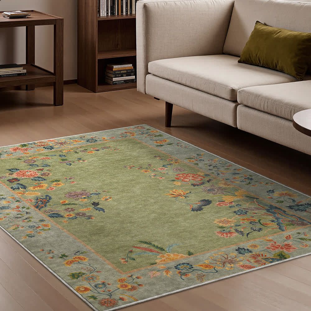 Tapis antidérapant à motifs floraux pour l'intérieur et l'extérieur