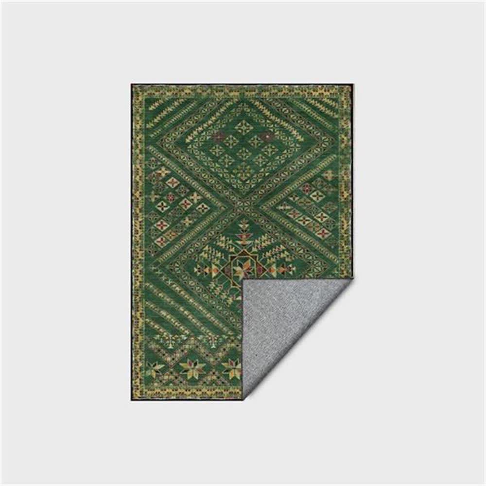 Tapis marocain géométrique vert foncé