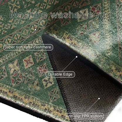 Tapis marocain géométrique vert foncé