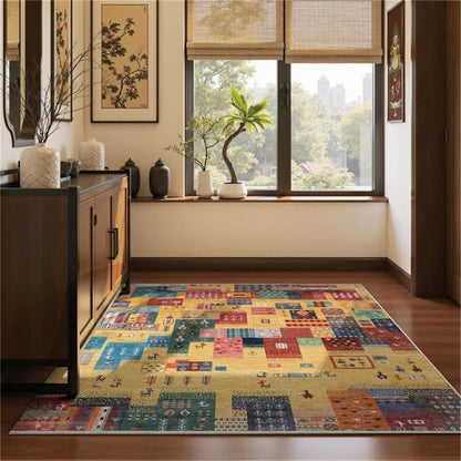 Tapis géométrique à épissures ethniques nomades