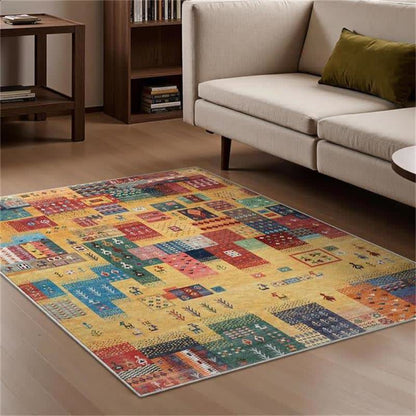 Tapis géométrique à épissures ethniques nomades